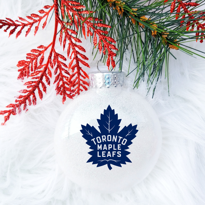 Maple Leaf | Ornament |  Glitter | Plastic | Toronto Hockey
