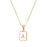 Mio Queena - Square Initial 18K Gold-plated Stainless Steel Necklace: Golden T (including chain)