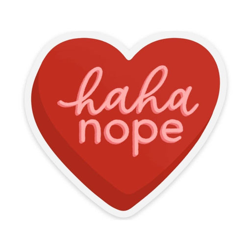 Haha Nope Heart Sticker 2.75x2.5in. Valentines Day