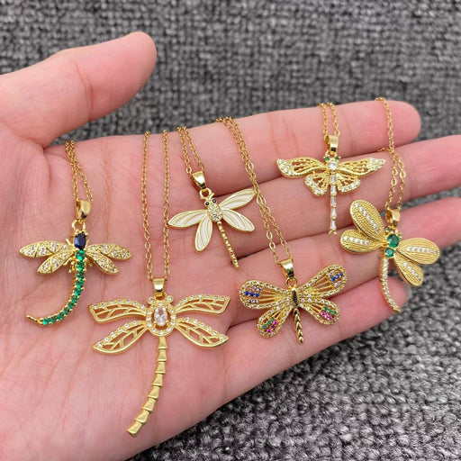 Dragonfly Charm Gold-plated Necklace