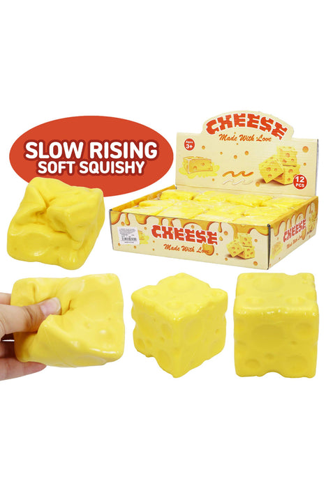 Yellow Cheese Cube Soft Slow Rising Foam Scented Squishy