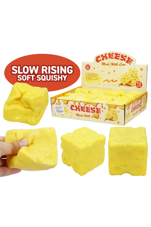 Yellow Cheese Cube Soft Slow Rising Foam Scented Squishy