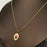Geometric Rhodochrosite Charm 18K Golden Necklace