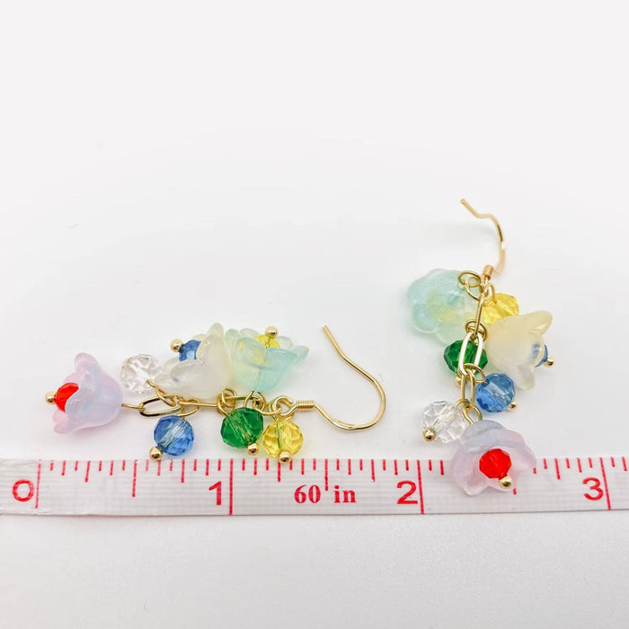 Glazed Flowers Dangle Earrings