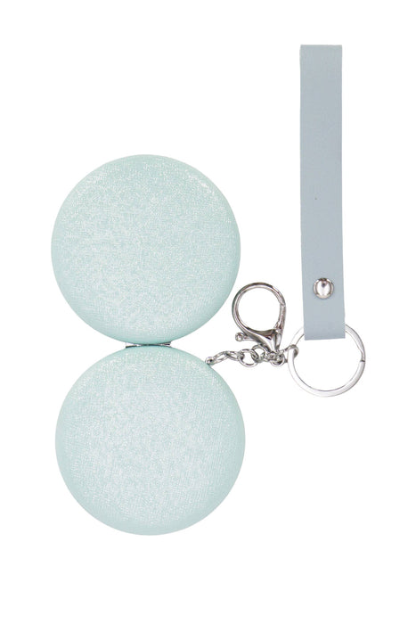 Pearlescent Macaron Compact Mirror Key Chain