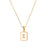 Mio Queena - Square Initial 18K Gold-plated Stainless Steel Necklace: Golden T (including chain)