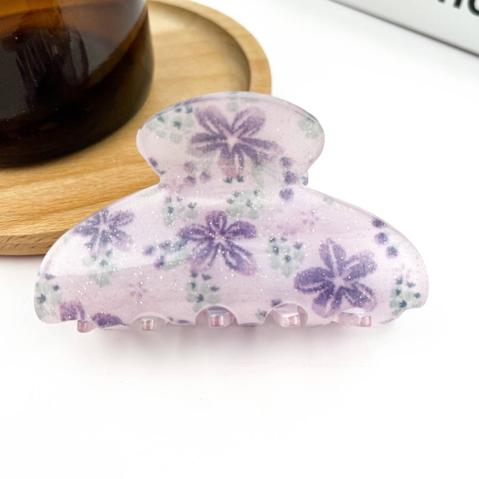 Spring Flower Half Circle Hair Clip
