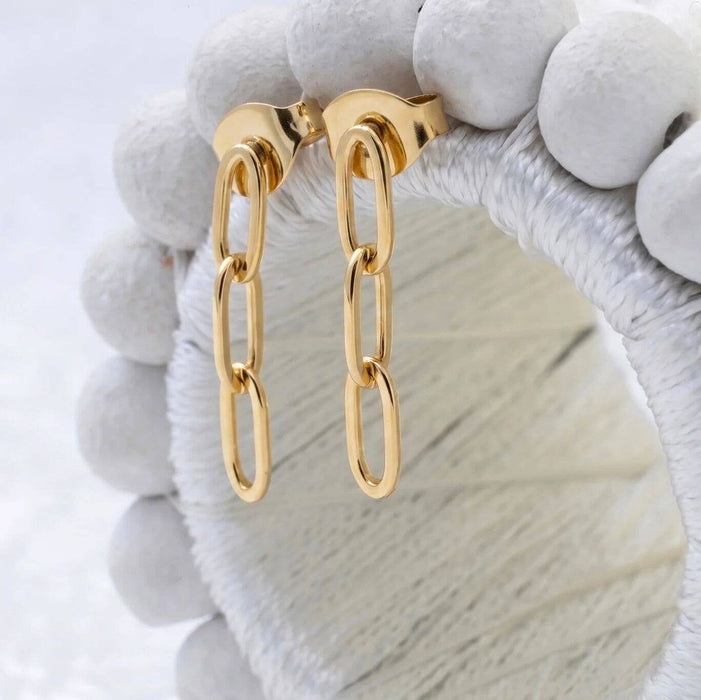 14K Gold Filled PLUS Paperclip Earrings