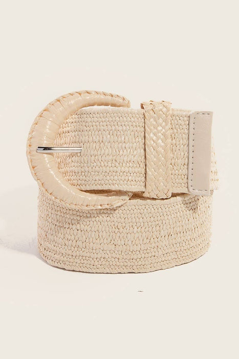 Braided Crescent Buckle Elastic Belt