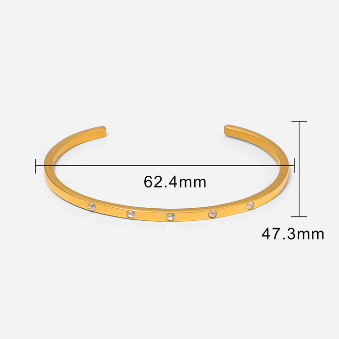 Multi Style 18K Gold Plated Stainless Steel Cuff Bangles-FGS