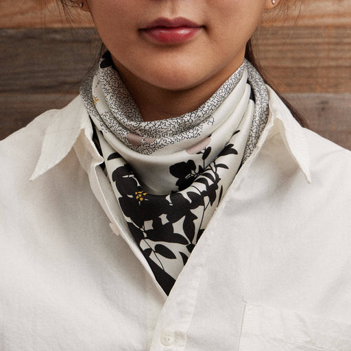 Minimalist Floral Silk Texture Square Scarf for Chic Styling