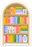 Rainbow Bookshelf Sticker 2.1x3.2in