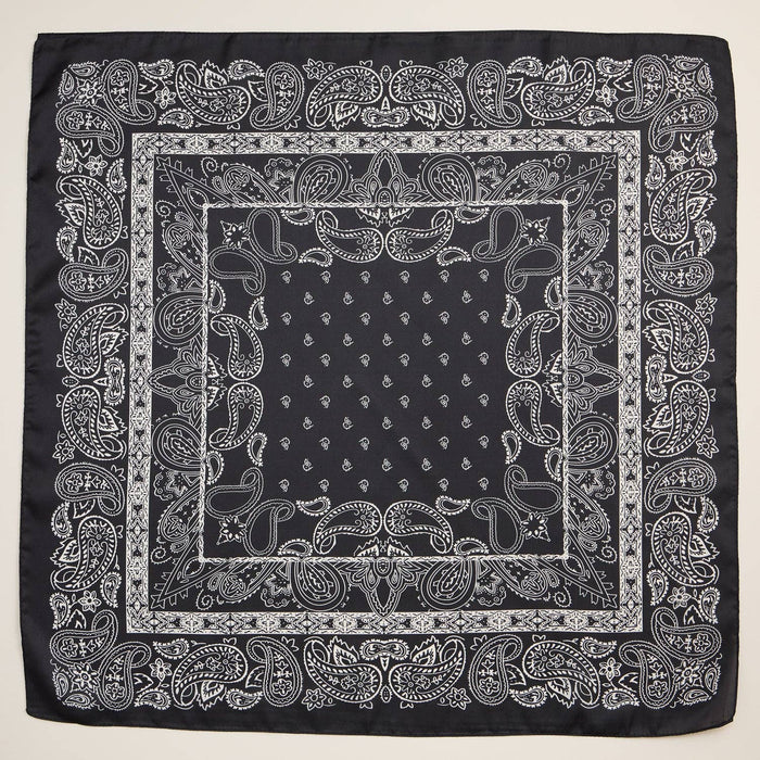 Silk Texture Paisley Bandana Square Scarf for Men & Women