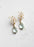 Glass Leaf Earrings | Rhinestone Studs | Gold