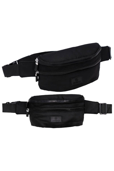 Black Double Zip Belt Bag Fanny Pack