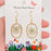 Queen Anne's Lace Dried Flowers Irregular Oval Earrings