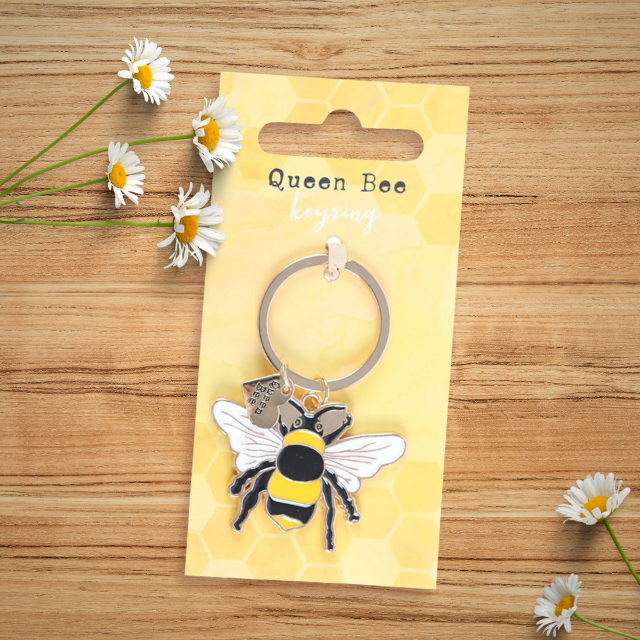 Queen Bee Enamel Keyring