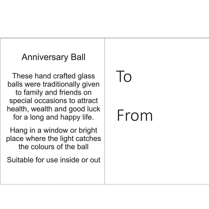 10cm Friendship Ball - Wedding Anniversary