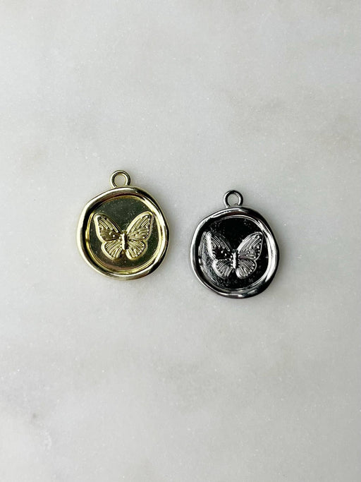 Butterfly Round Charm