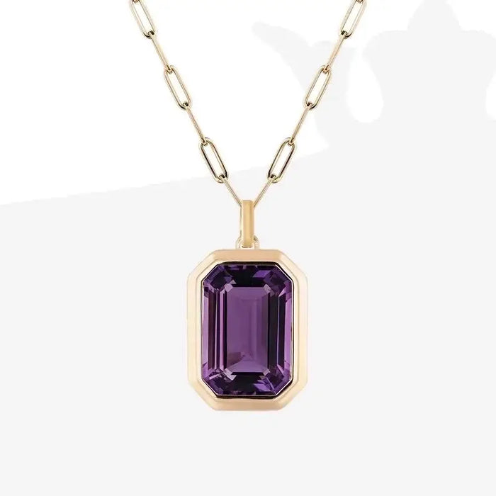 Vintage Style Stainless Steel Zircon Pendant Necklace