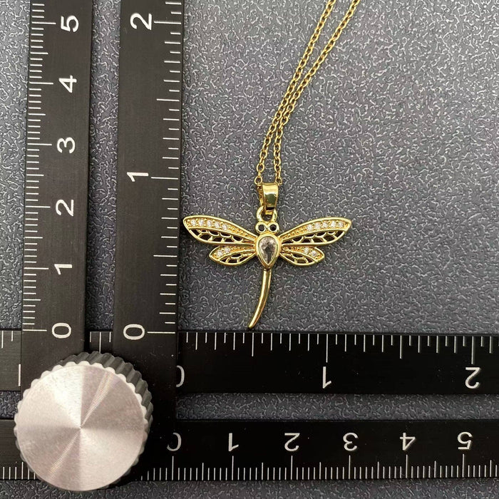 Dragonfly Charm Gold-plated Necklace