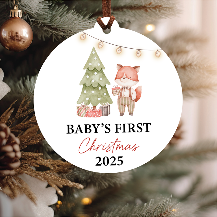 Baby's First Christmas Ornament 2025 | Woodland Fox