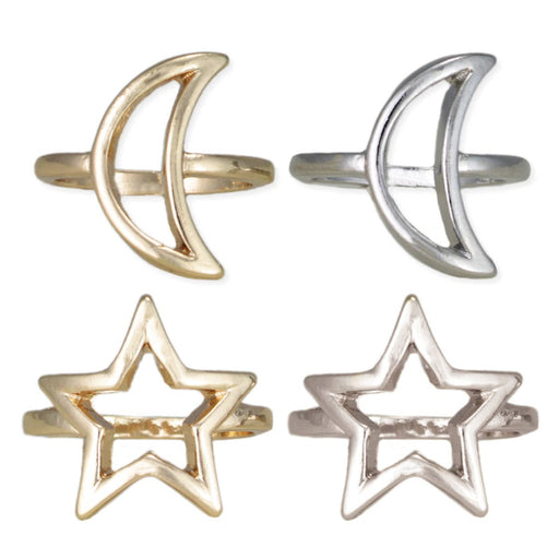 Star Moon Outline Ring Display