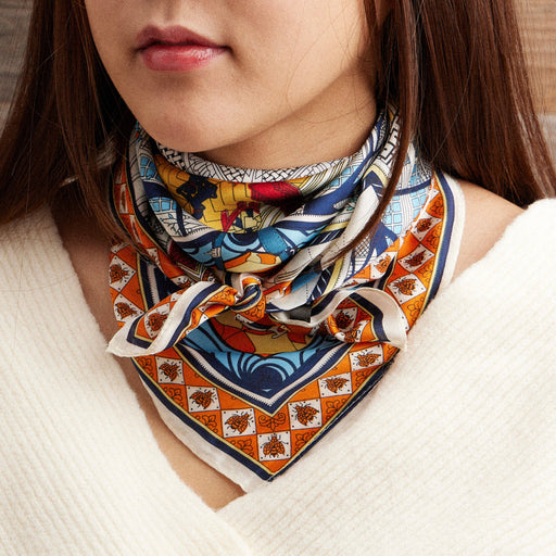 Architectural Print Silk-Feel Bold Artistic Scarf