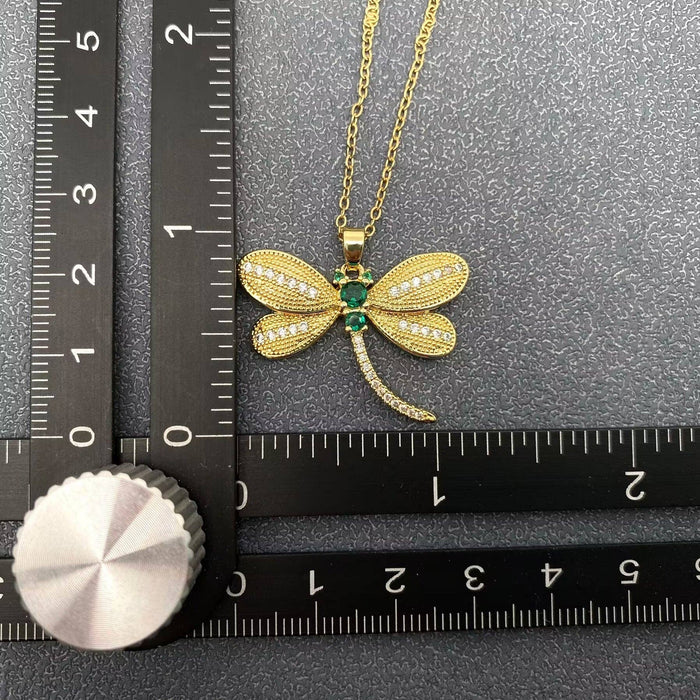Dragonfly Charm Gold-plated Necklace