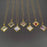 Dried Flower Rhombus Charm 18K Gold Plated Necklace