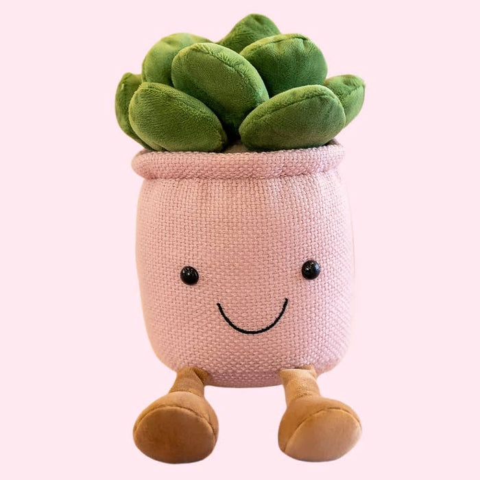 8" Smiling Succulent Plush - Home/Office Decoration