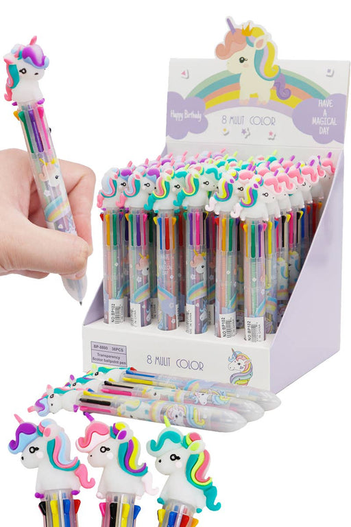 Unicorn Pony 8-in-1 Multicolor Translucent Pen -