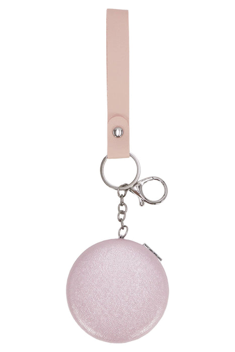 Pearlescent Macaron Compact Mirror Key Chain
