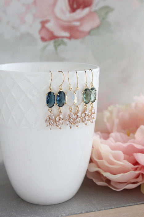 Sparkling Crystal Earrings | Leaf Earring