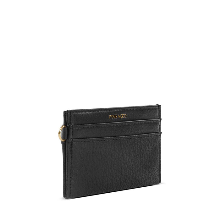 Alex - Recycled Vegan Card Holder - Black Pebbled
