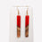 Resin Wooden Stick Rectangular Pendant Earrings