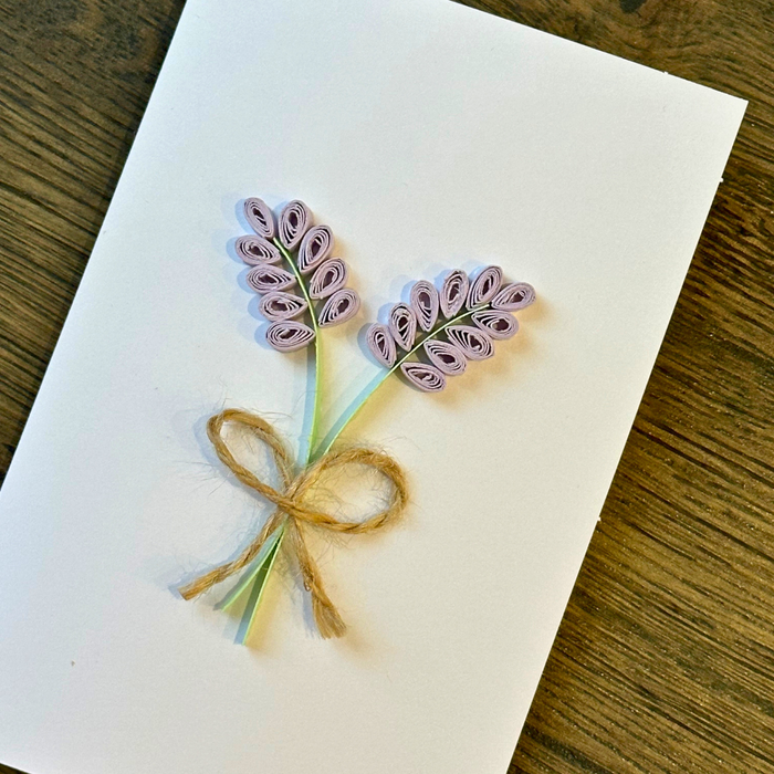 Handmade Quilled Lavender Greeting Card - Unique cards