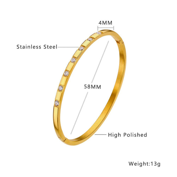 Multi Style 18K Gold Plated Stainless Steel Cuff Bangles-FGS