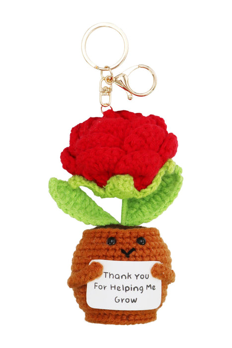 Large Emotional Support Pot Crochet Key Chain