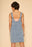 Denim scoop neck overall dress