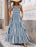 Striped and Floral Sleeveless Maxi Dress