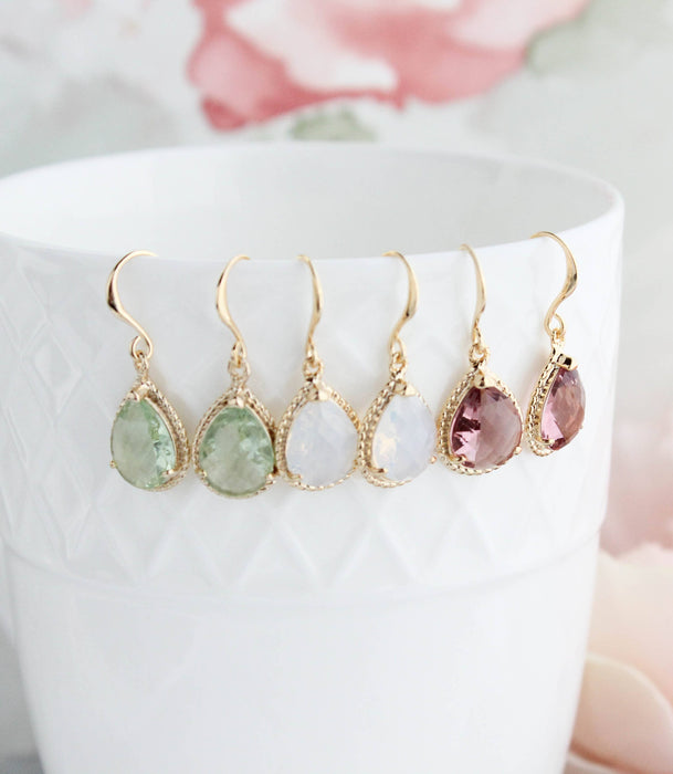 Glass Pear Drop Earrings | Rope Teardrop Earring