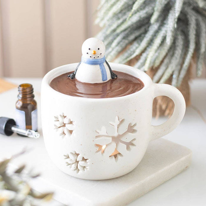 Snowman Hot Chocolate Winter Oil Burner and Wax Warmer
