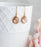 Glass Pear Drop Earrings - gold rope setting - Peach Blush