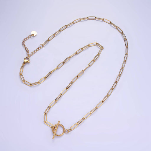 14K Gold Filled Toggle Clasps Paperclip Chain 19in  Necklace