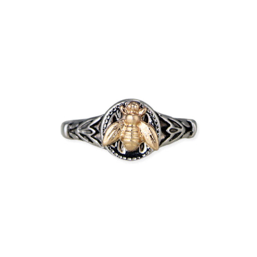 Humble Bumble Silver & Gold Bee Signet Ring