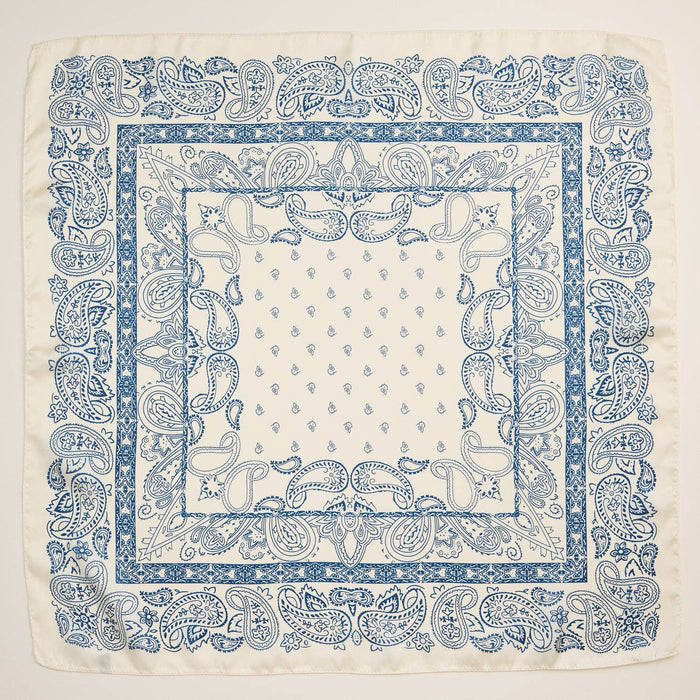 Silk Texture Paisley Bandana Square Scarf for Men & Women