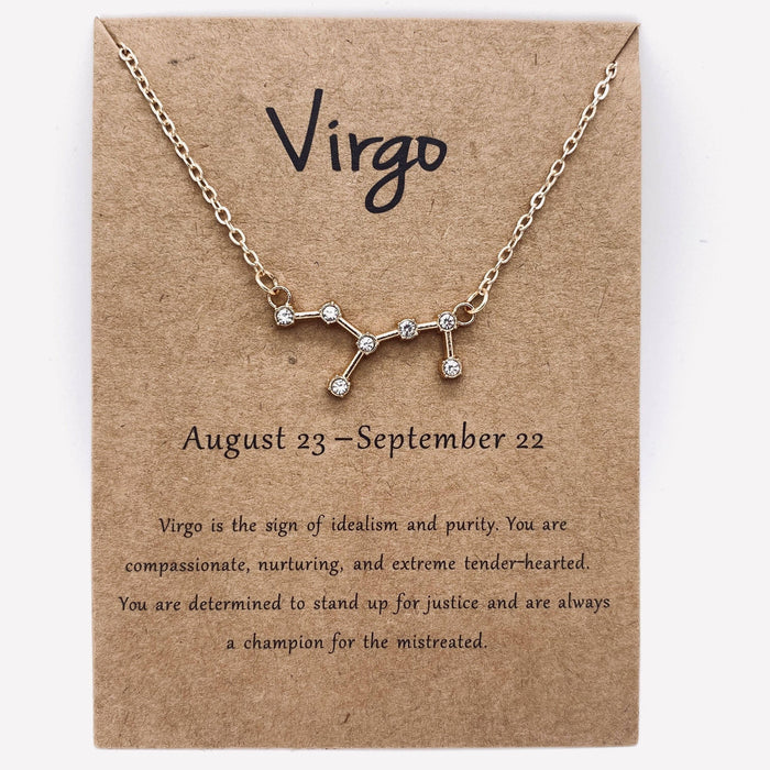 12 Constellations Necklace Inlaid with Rhinestone