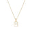 Mio Queena - Square Initial 18K Gold-plated Stainless Steel Necklace: Golden T (including chain)