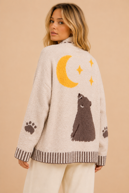 Moonlight Bear Cozy Knit Cardigan